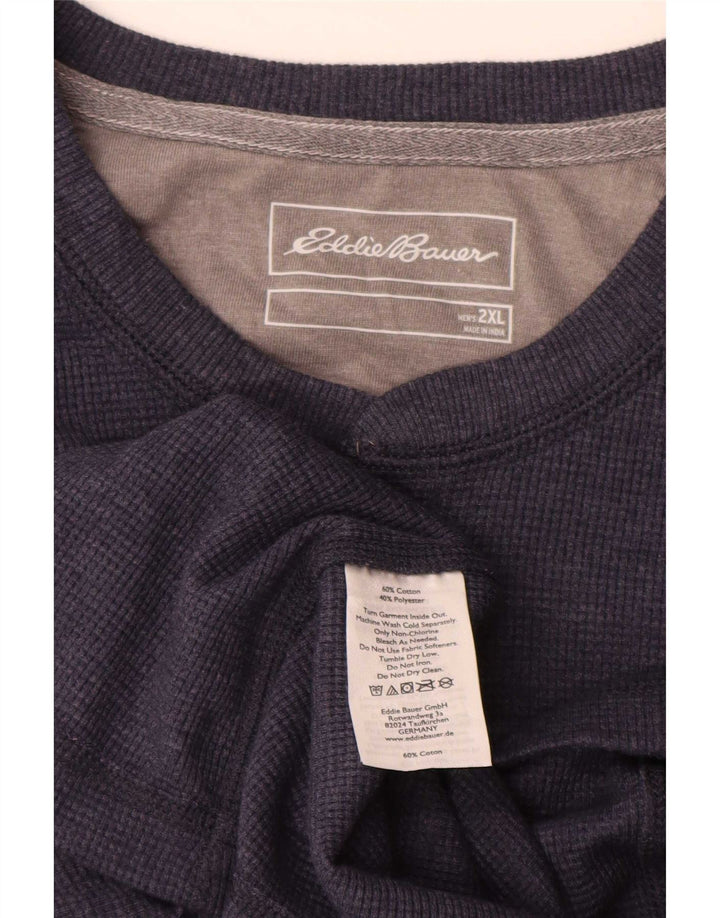 Eddie Bauer Top pentru bărbați cu mânecă lungă 2XL, bumbac bleumarin
