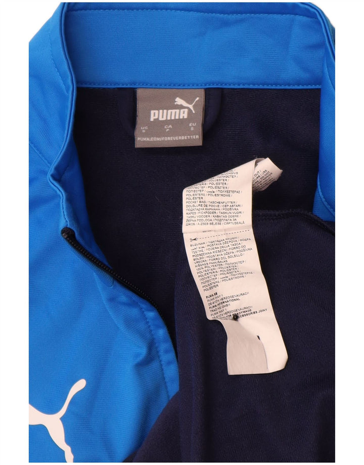 Jachetă de trening pentru bărbați Puma, din poliester color block, albastru bleumarin
