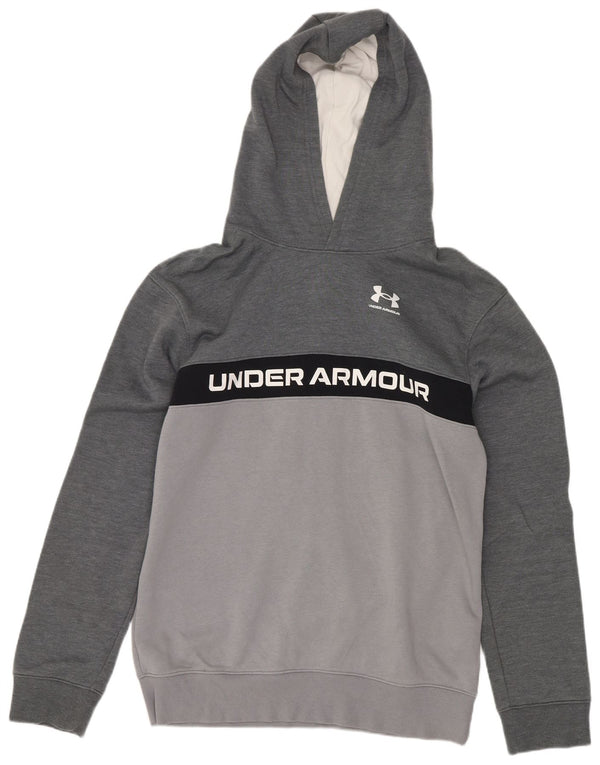 Pulover cu capota grafic Under Armour pentru băieți 13-14 ani XL, gri, bloc de culoare