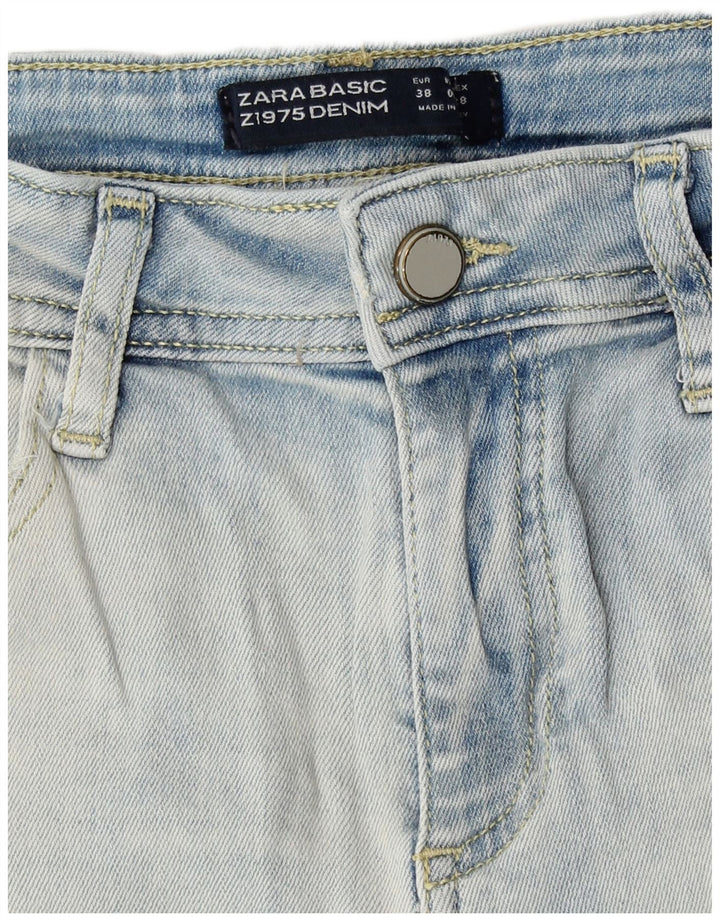 Pantaloni scurți din denim învechit pentru femei Zara EU 38 Small W28 Blue
