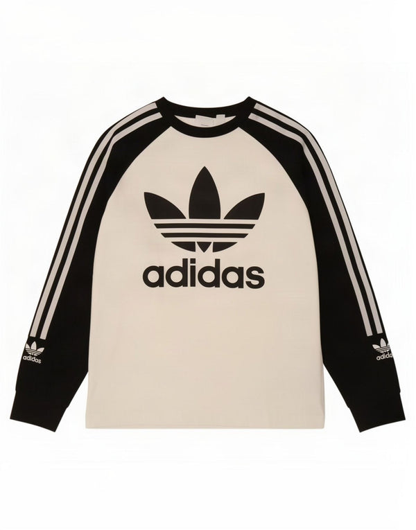 Adidas Boys Graphic Top mânecă lungă 11-12 ani, alb, bumbac color bloc