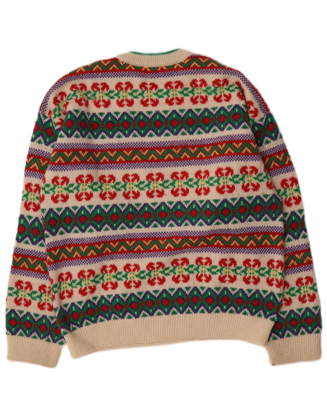 STEFANEL Pulover cu gât roșu pentru băieți 13-14 ani, multicolor, Fair Isle