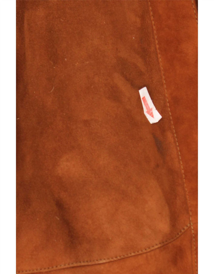 Palton din shearling vintage pentru femei, cu ajustare largi, IT 44 maro mediu