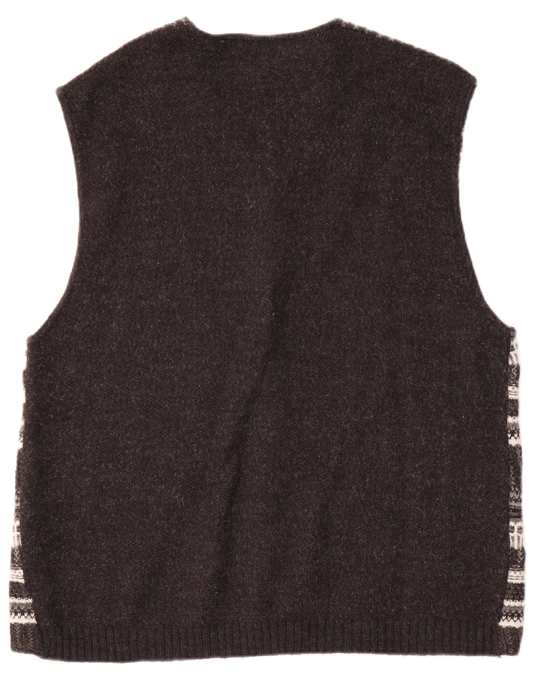 Cardigan Vintage fără mâneci pentru bărbați, lână mare, cu dungi gri