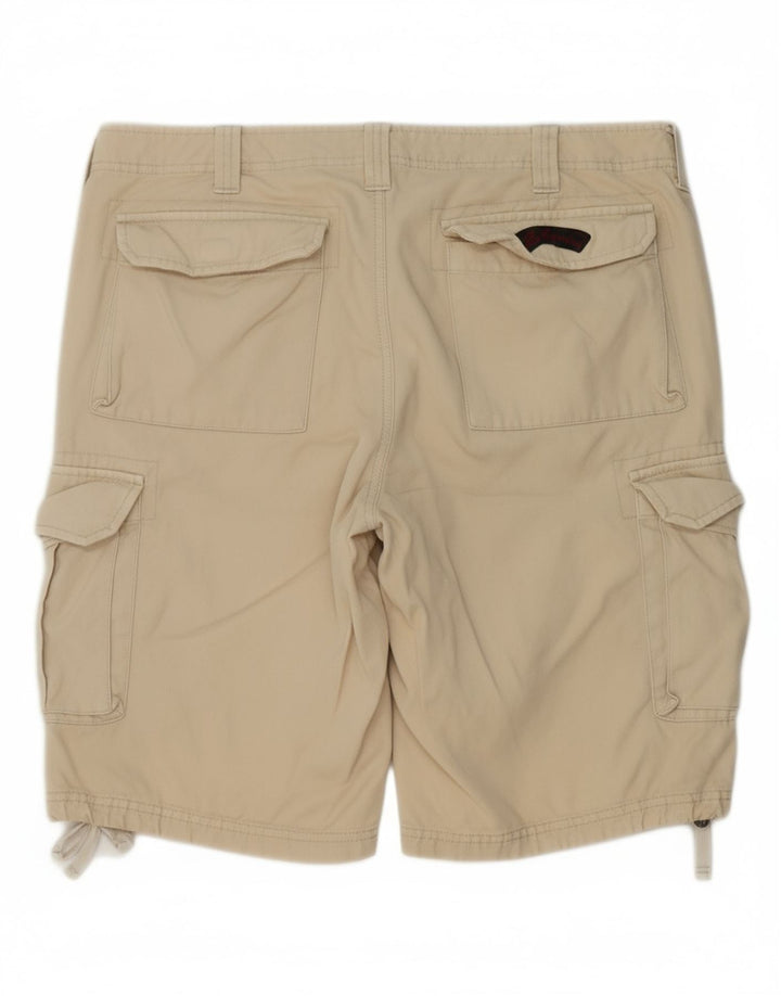 LES COPAINS Mens Cargo Shorts IT 48 Medium W32 Beige Cotton