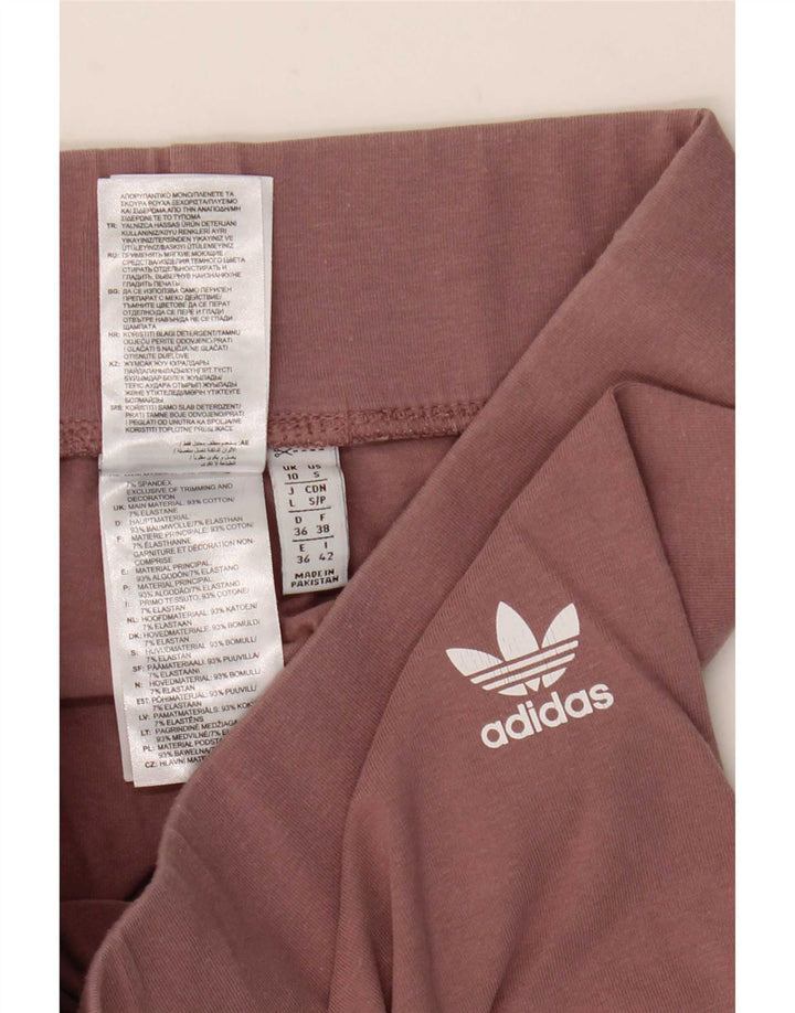 Leggings pentru femei Adidas UK 10 mic maro bumbac