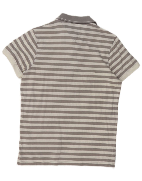 Cămașă polo Tommy Hilfiger pentru bărbați, bumbac cu dungi, gri mic