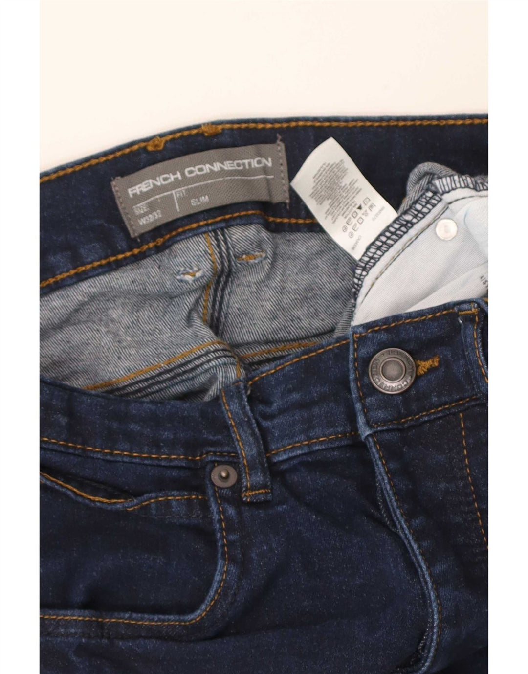 Blugi slim pentru bărbați French Connection L32 L24 Bumbac bleumarin