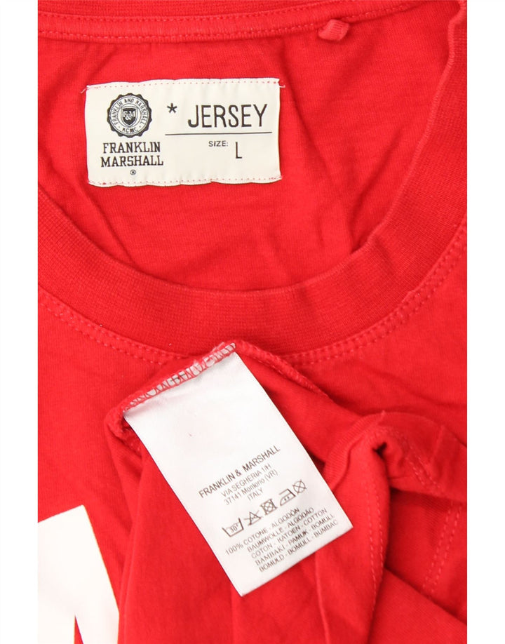 Tricou grafic pentru bărbați Franklin & Marshall Top mare bumbac roșu