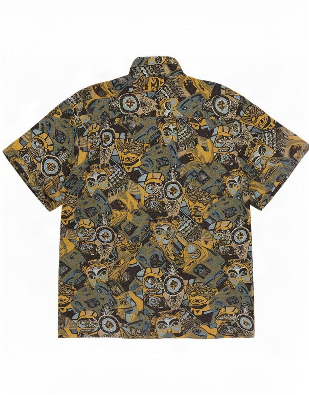 Vintage Cămașă cu mânecă scurtă pentru bărbați cu model abstract XL Multicolor Retro