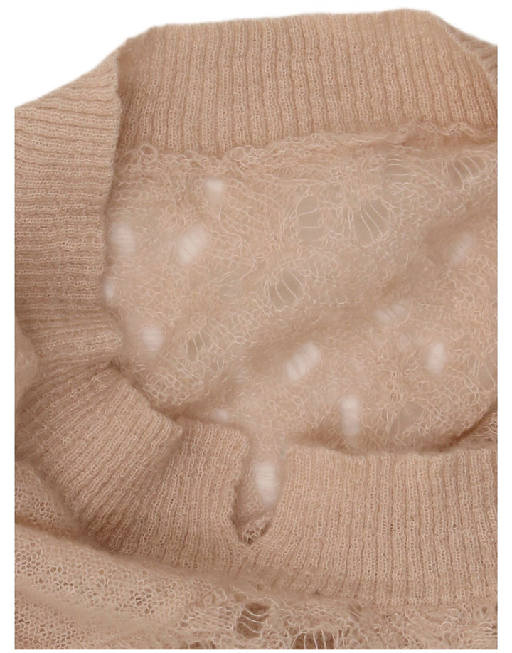 VINTAGE Pulover supradimensionat pentru femei cu gât de barcă UK 16 Large Bej