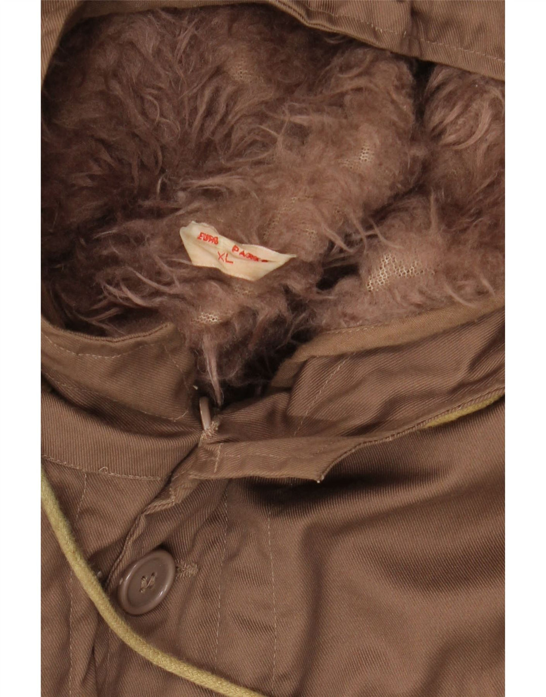 Jachetă parka cu glugă pentru bărbați VINTAGE UK 42 XL Maro Poliester