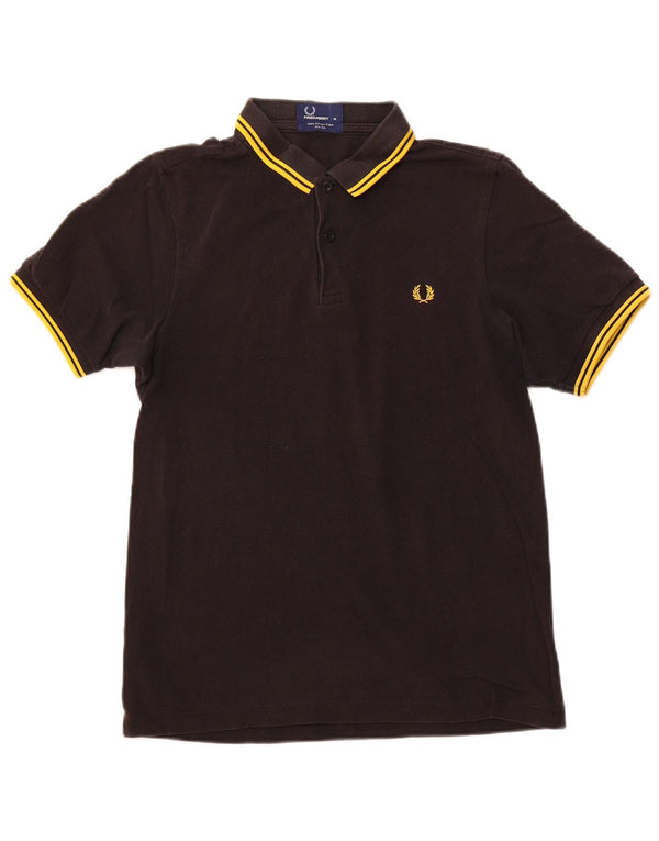 FRED PERRY Cămașă Polo Slim Fit pentru bărbați, bumbac mediu negru
