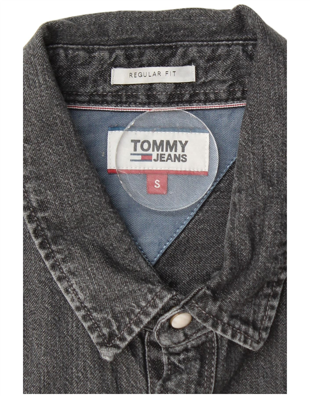 Cămașă de denim pentru bărbați Tommy Hilfiger, cu croială normală, din bumbac gri mic