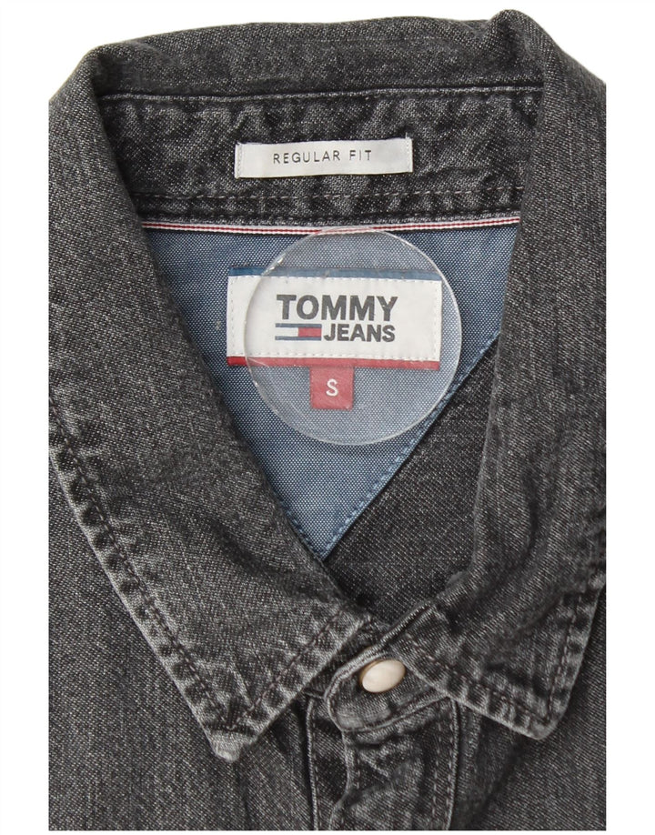 Cămașă de denim pentru bărbați Tommy Hilfiger, cu croială normală, din bumbac gri mic