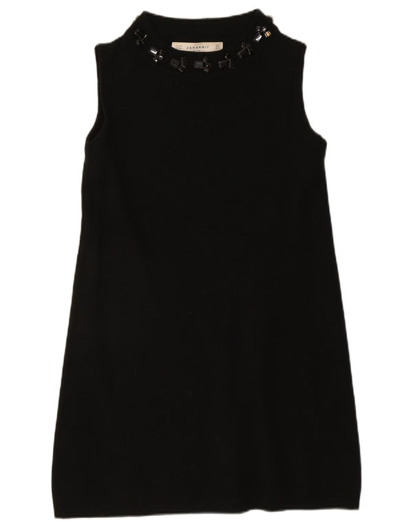 Rochie cu pulover fără mâneci pentru femei Zara UK 12 Medium Black Acrilic