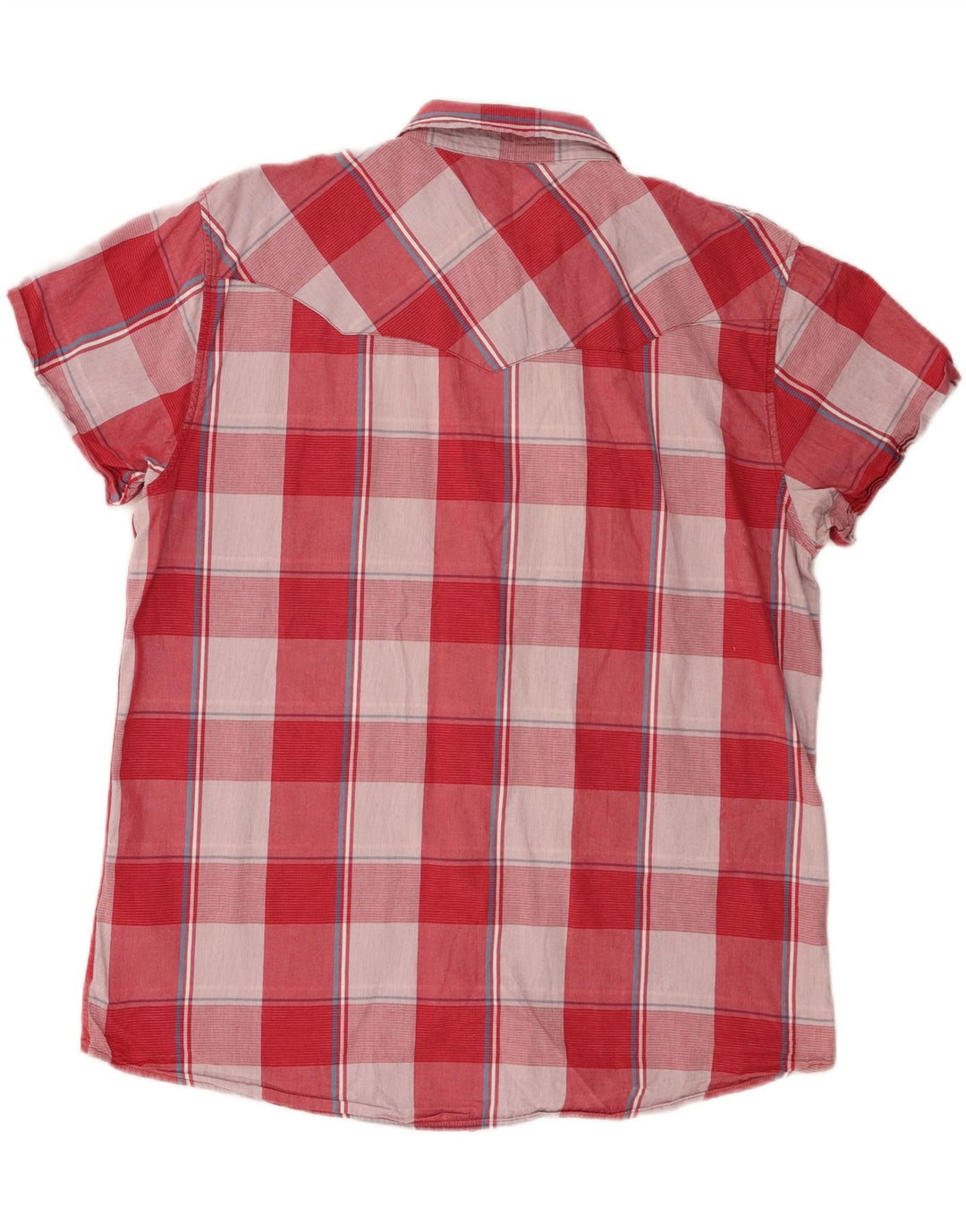 Cămașă cu mânecă scurtă pentru bărbați WRANGLER, bumbac cu carouri roz 3XL