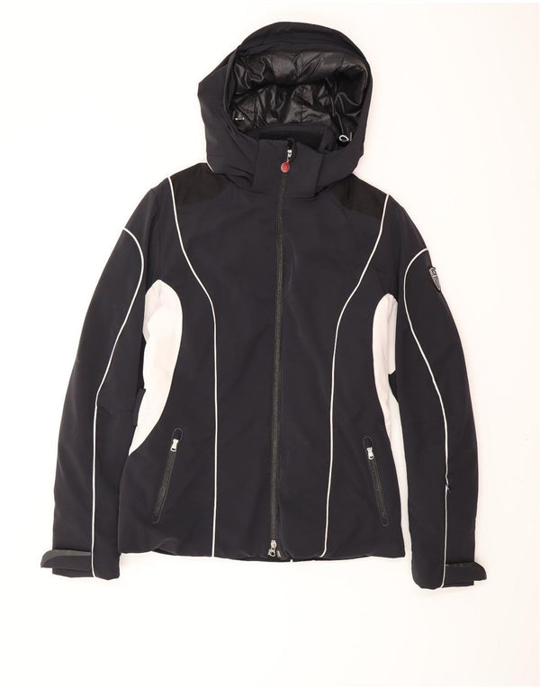 Jachetă de schi pentru femei Emporio Armani, cu glugă, UK 18 XL, albastru bleumarin