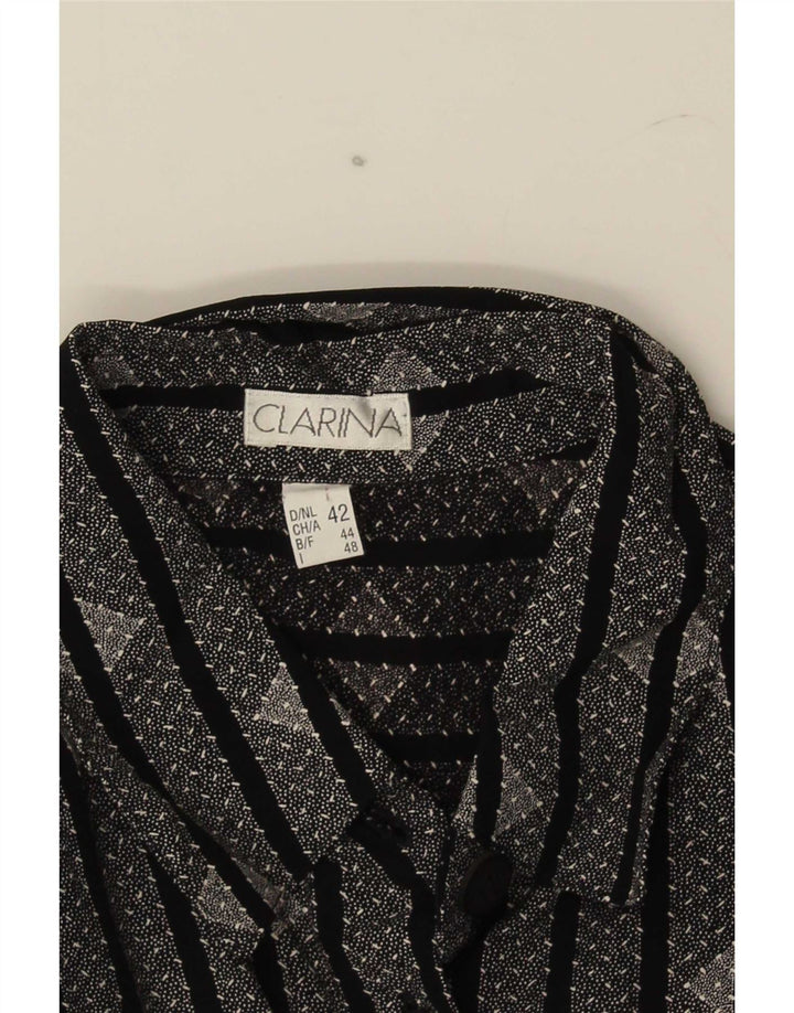 Cămașă vintage pentru femei UK 16 mare cu dungi negre