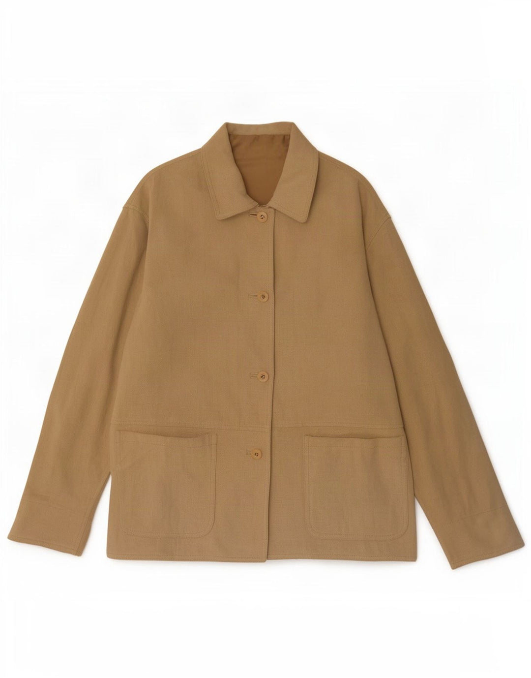 Blazer Vintage pentru femei cu 4 nasturi din piele intoarsa, UK 14 Bej mediu