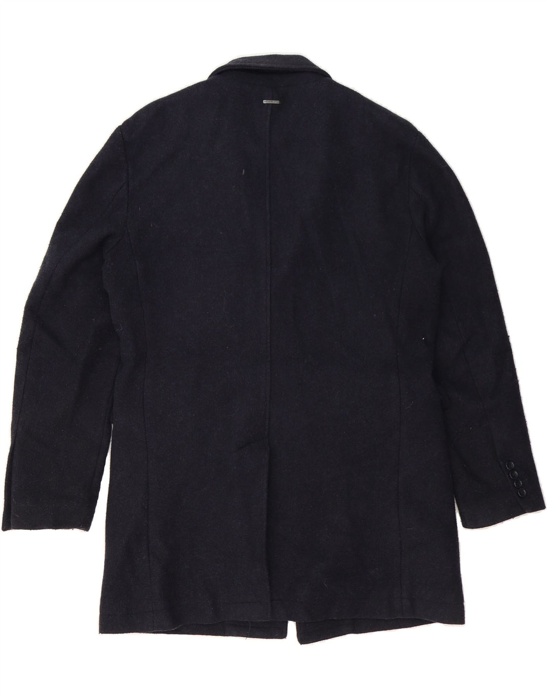 MICHAEL KORS Mens Overcoat UK 38 Medium Navy Blue Polyester Vintage Michael Kors and Second-Hand Michael Kors from Messina Hembry 