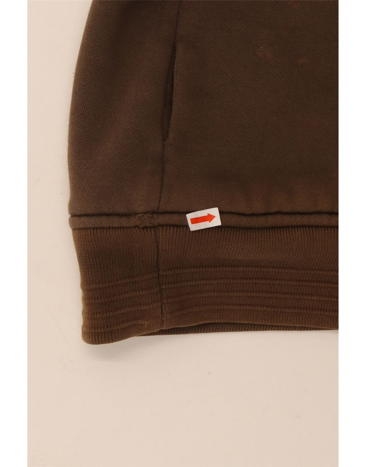 ANIMAL Pulover cu capota cu fermoar grafic pentru bărbați, bumbac maro mare