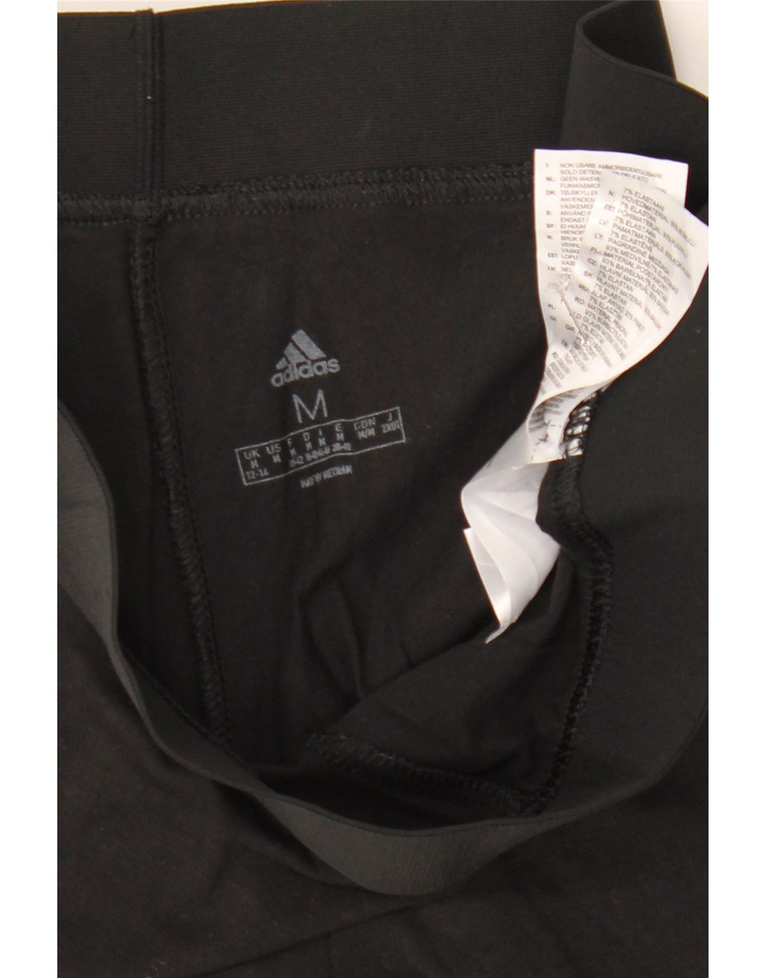 ADIDAS Womens Leggings UK 12/14 Medium  Black Cotton Vintage Adidas and Second-Hand Adidas from Messina Hembry 