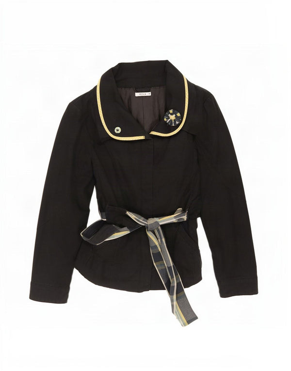 Palton scurt pentru femei Vila UK 10 Bumbac negru mic
