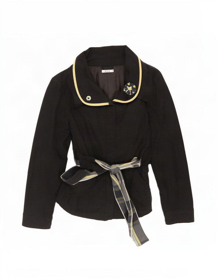 Palton scurt pentru femei Vila UK 10 Bumbac negru mic