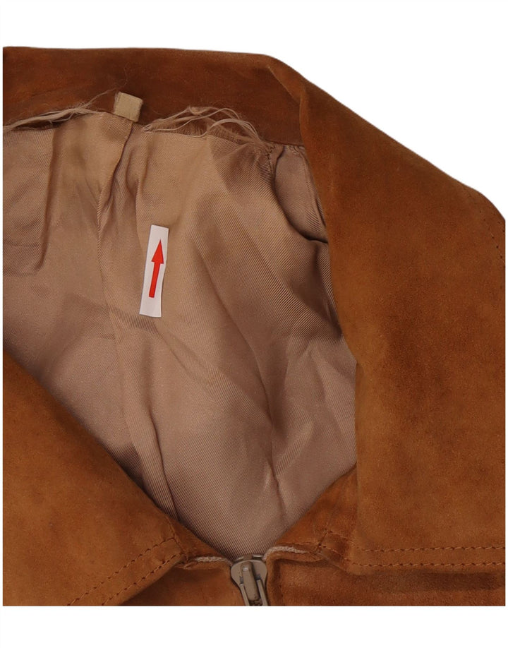 Bomber Vintage pentru bărbați din piele intoarsa UK 38 Maro Mediu
