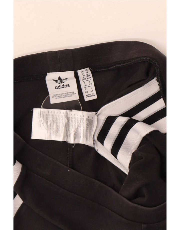 Leggings grafic Adidas pentru femei UK 14, bumbac mediu negru