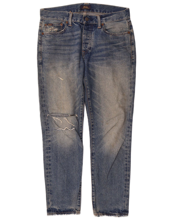 Blugi tăiați de damă Polo Ralph Lauren Waverly distressed W26 L28 Blue