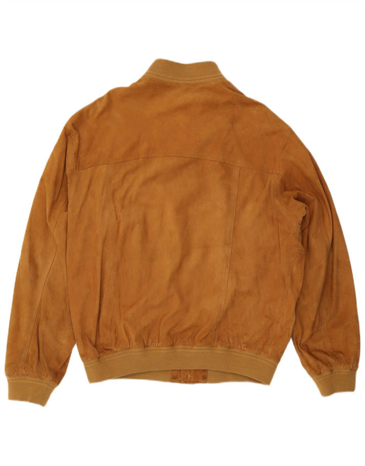 Jachetă Bomber Vintage pentru bărbați din piele intoarsa IT 56 3XL din piele maro