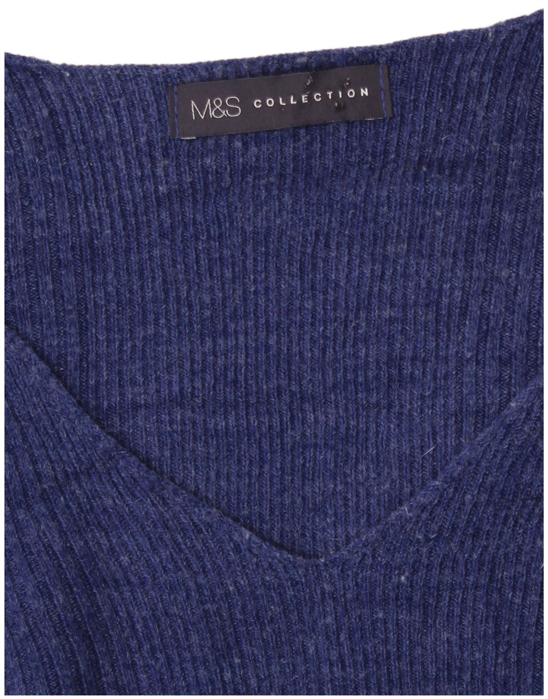 Pulover pentru femei Marks & Spencer cu decolteu în V UK 14 Medium Blue Peteted