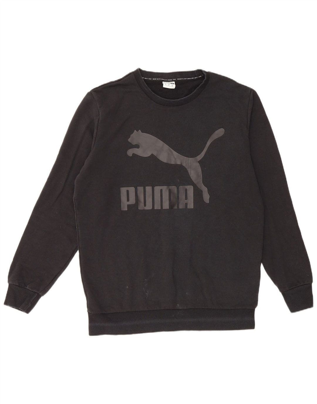 PUMA Mens Graphic Sweatshirt Jumper Medium Black Cotton