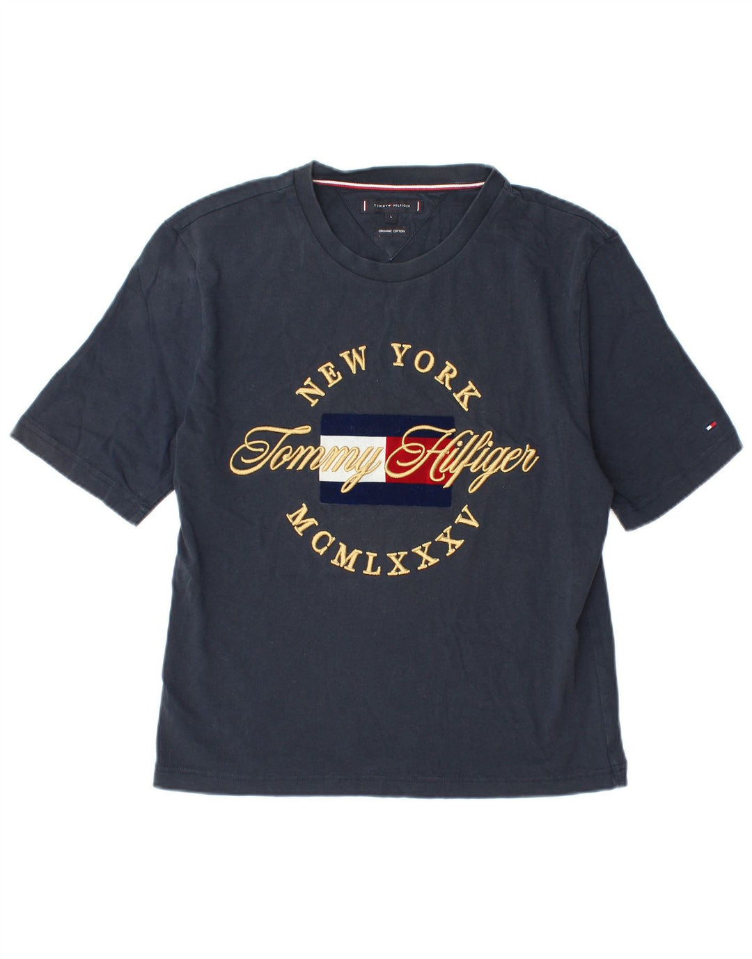 Tricou cu grafic Tommy Hilfiger pentru femei Top mare bleumarin