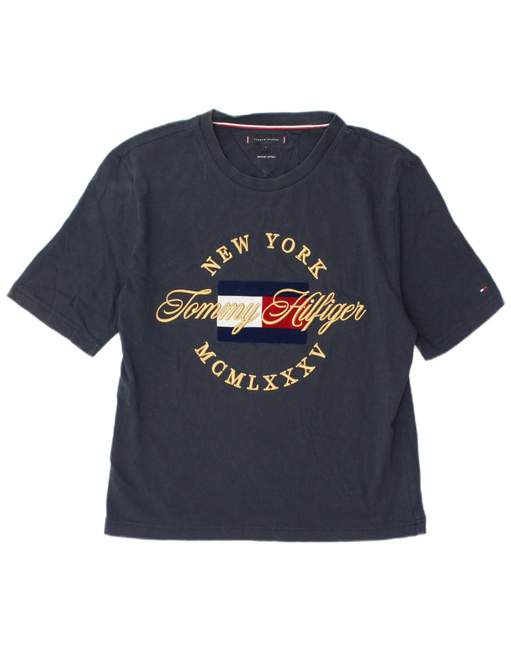 Tricou cu grafic Tommy Hilfiger pentru femei Top mare bleumarin