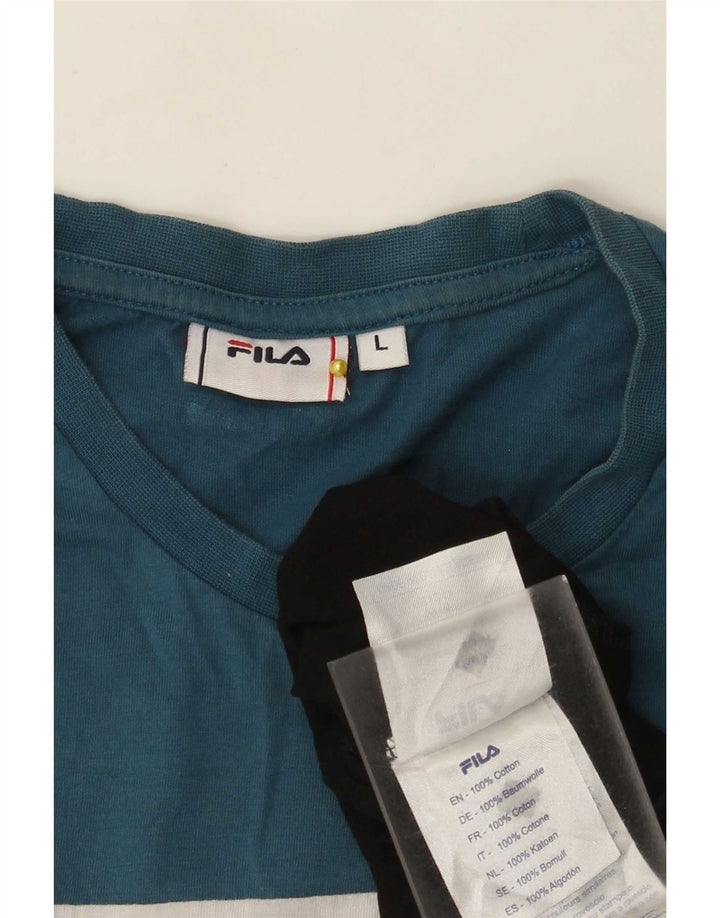 Tricou cu grafică Fila pentru bărbați Top mare, multicolor, color block, bumbac