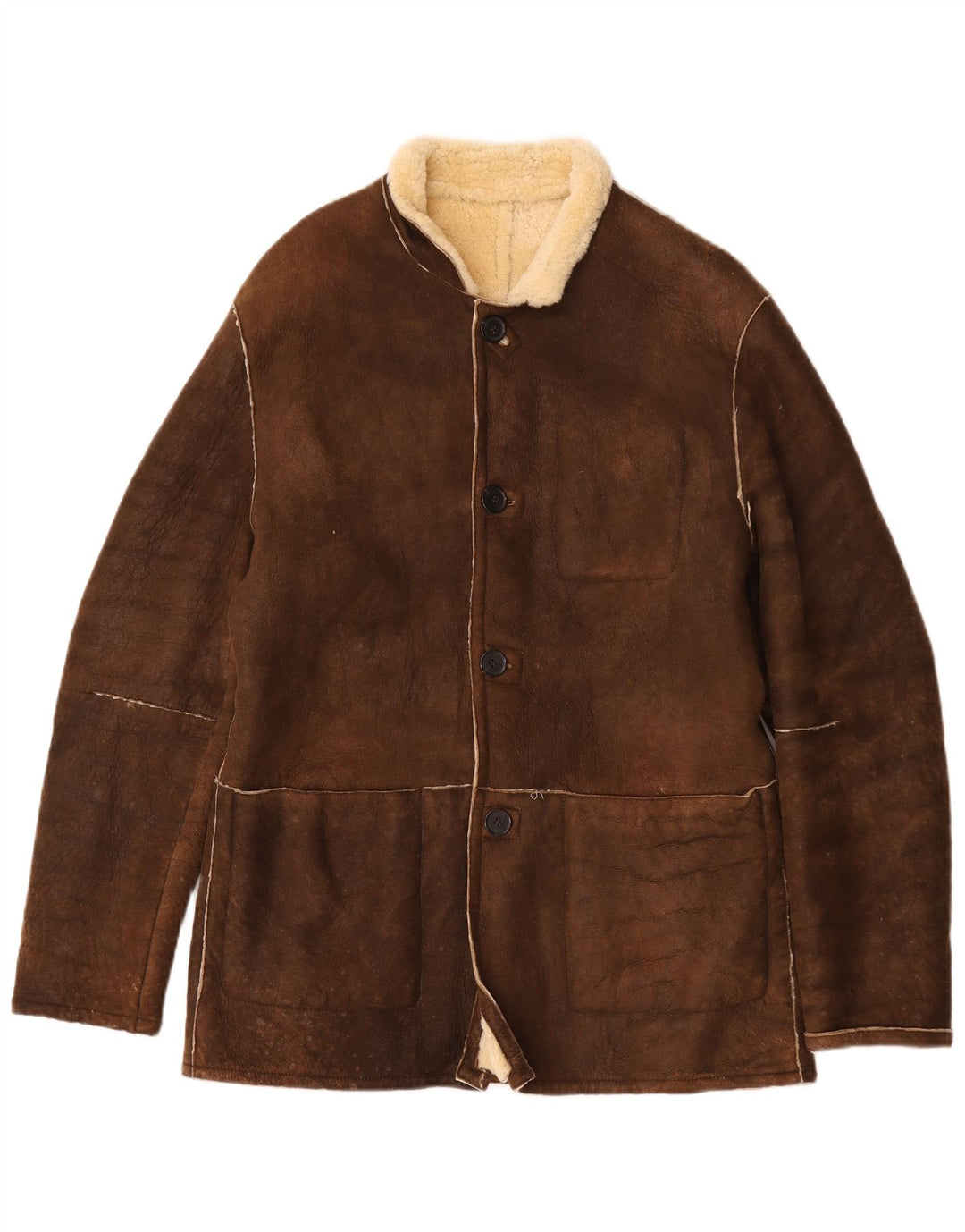 Jachetă din shearling pentru bărbați Grifoni IT 50 Large Brown
