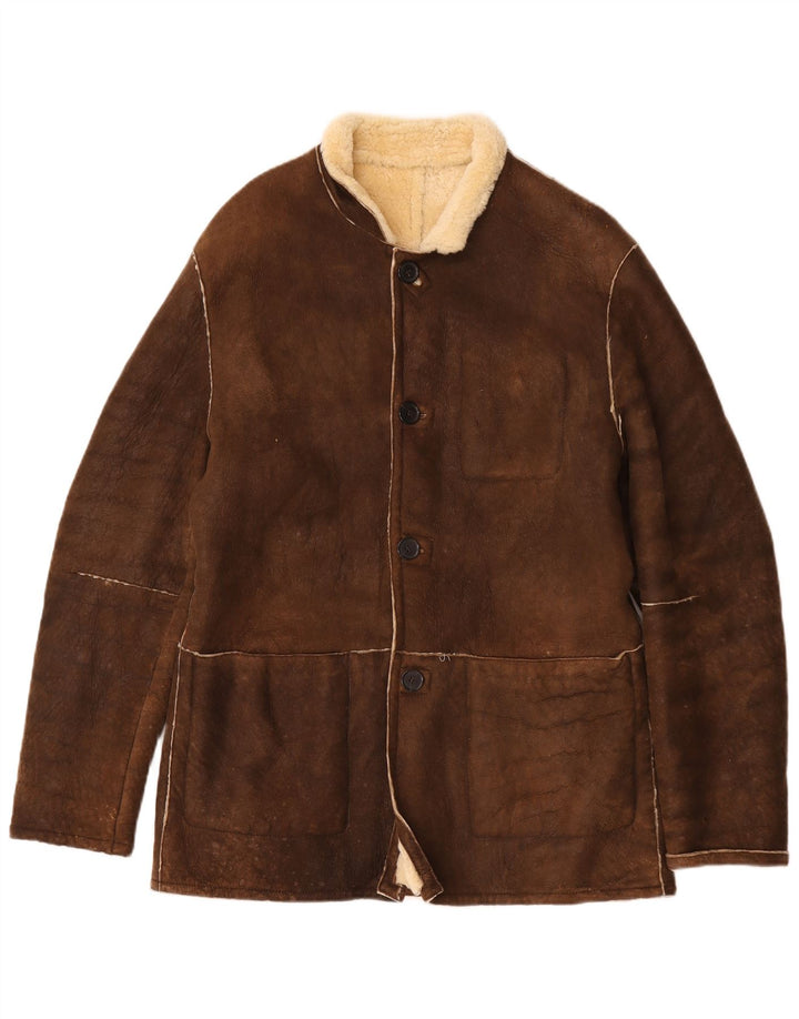 Jachetă din shearling pentru bărbați Grifoni IT 50 Large Brown