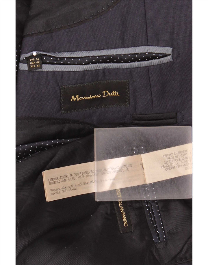 Massimo Dutti Jachetă pentru bărbați cu 2 nasturi EU 52 Lână mare albastru bleumarin