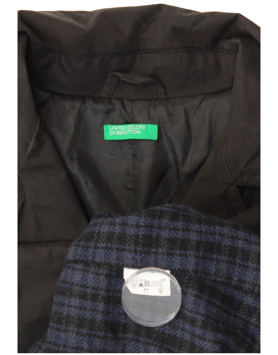 Trench pentru bărbați Benetton IT 46 Large Black