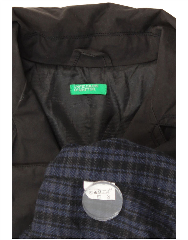 Trench pentru bărbați Benetton IT 46 Large Black