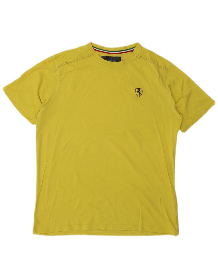 Tricou Ferrari pentru bărbați Top mare din bumbac galben