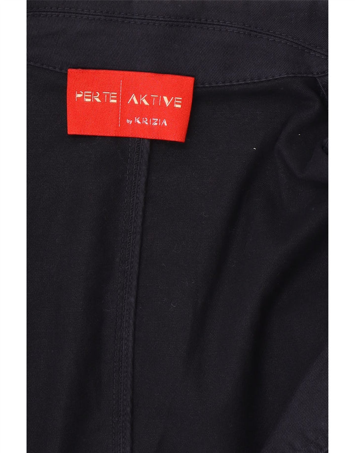Jachetă blazer pentru femei Perte by Krizia UK 14 mare, albastru bleumarin, bumbac