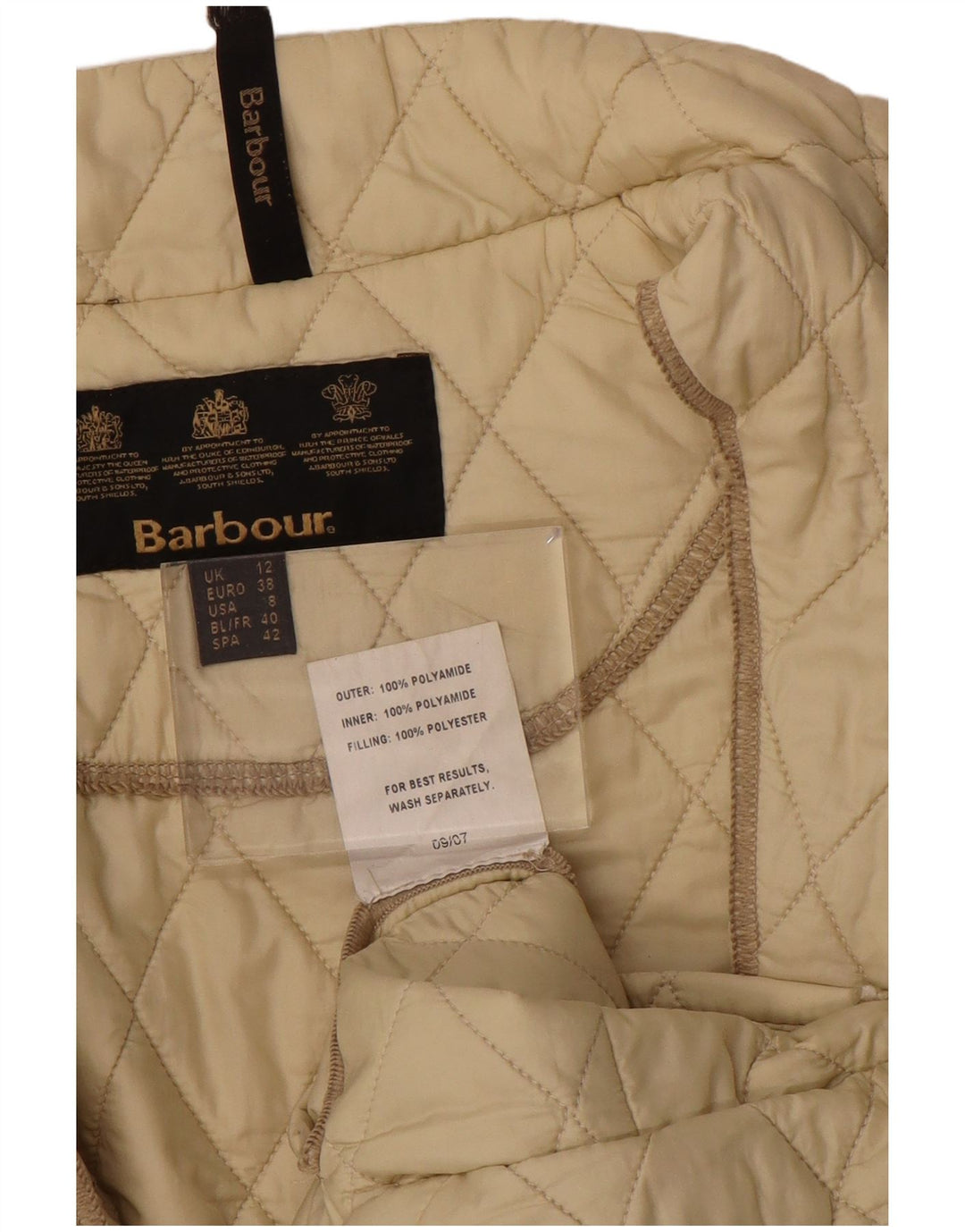 Jachetă matlasată Barbour pentru femei UK 12 Medium Bej Poliamidă