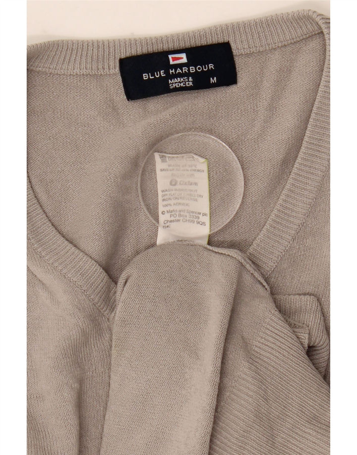 Marks & Spencer Pulover cu decolteu în V Blue Harbour pentru bărbați, gri mediu acrilic