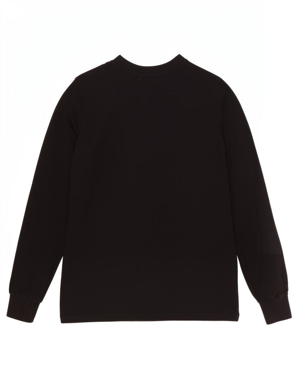 Top cu grafic pentru femei Ellesi cu mânecă lungă UK 4 XS sport negru din bumbac