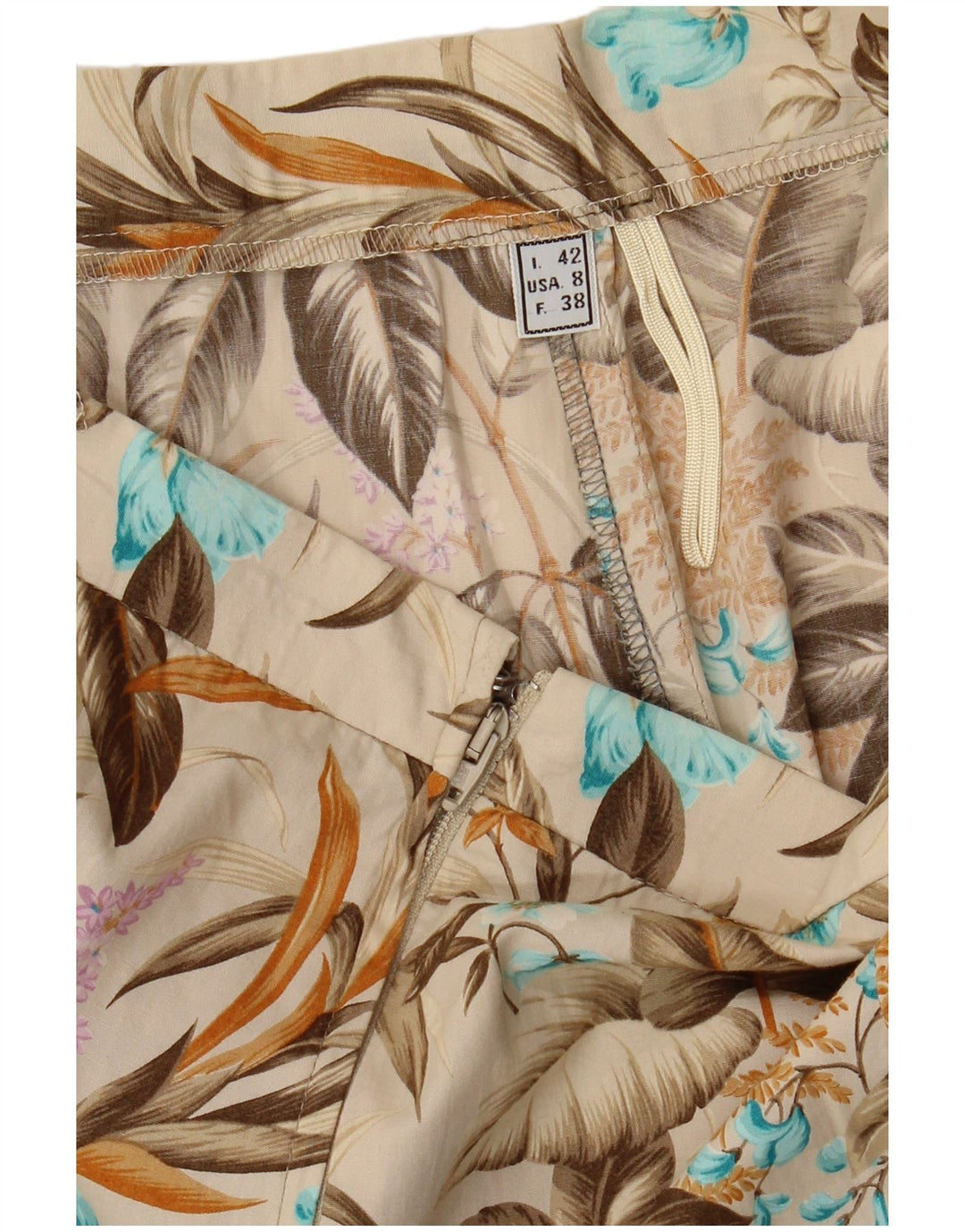 Fusta evazată pentru femei VINTAGE IT 42 Medium W28 Bej Floral