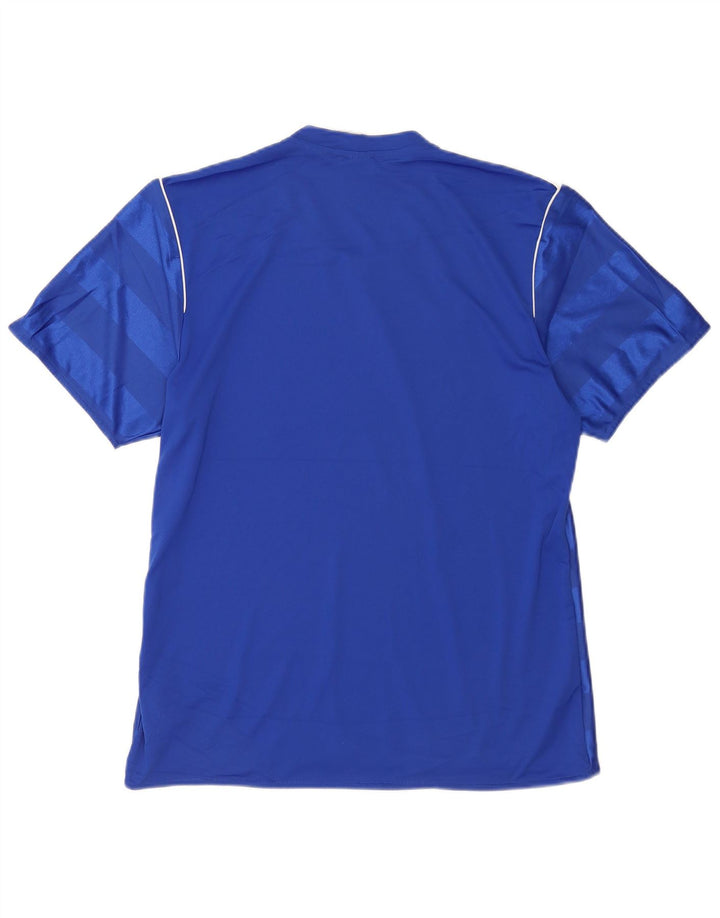 Tricou Adidas Climalite pentru bărbați Top Medium Blue Striped Poliester